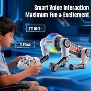 Petit <span class=keywords><strong>Robot</strong></span> <span class=keywords><strong>Chien</strong></span> Intelligent Télécommandé Little Merchant <span class=keywords><strong>King</strong></span>, Contrôle Vocal, Détection de Geste, Éducatif, Cyberpunk, Amusant et Interactif - Product Image 1