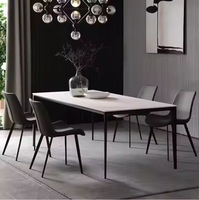 Meubles de luxe en céramique pierre métal table et chaise de salle à manger restaurant tables à manger en marbre
