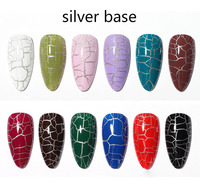 Nouvelle arrivée 2022, vernis à ongles en gel effet craquelé épais, effet craquelé, avec base blanche, effet argenté et doré