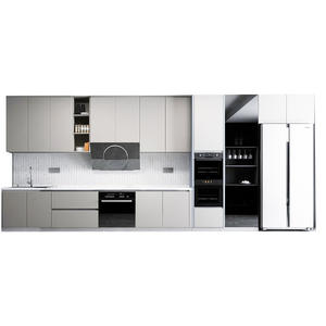 ตู้ครัวเกาะเต็มแบบกำหนดเองหรูหราทันสมัยดีไซน์เฟอร์นิเจอร์เคลือบสองชั้นอ่างล้างจานแบบกำหนดเอง - Product Image 6