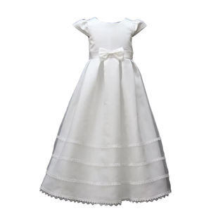 D30691 Tul <span class=keywords><strong>de</strong></span> encaje blanco Vestidos <span class=keywords><strong>de</strong></span> comunión con lazo Faja Cansado Hasta el suelo - Product Image 1