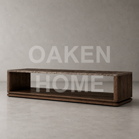 Table basse en bois de chêne OAKEN, design moderne et luxueux, table basse ouverte avec base en bois massif, meubles pour la maison