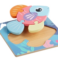 Niños Montessori educativo de madera 3D rompecabezas de juguete para niños niñas dibujos animados dinosaurio Animal vehículo niño rompecabezas Juguetes