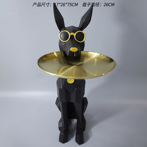 Sáng Tạo Nhựa Trang Trí Sàn Con Chó Lớn <span class=keywords><strong>Doberman</strong></span> Đồ Trang Trí Khay Key Kẹo Lưu Trữ Cuộc Sống Kích Thước Bulldog Gấu Nghệ Thuật Trang Trí Nội Thất - Product Image 2