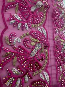 Accessoires de vêtements africains pour bricolage Broderie <span class=keywords><strong>DMC</strong></span> Fleur Organza Dentelle Décoration Polyester coloré Tissu à coudre - Product Image 3