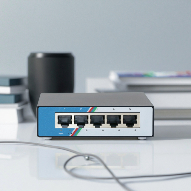 Ethernet 5-Port Desktop/Wall Mount Gigabit Network Switch 10Gbps 4K MAC Address Full-Duplex CE/FCC Certified 3-Year Warranty PCB