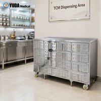 Table de distribution de médicaments chinois en acier inoxydable 304 OEM, armoire de rangement d'herbes personnalisée à plusieurs tiroirs