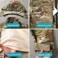 Tenue de travail tactique pour hommes en coton avec doublure en maille, résistante aux déchirures, camouflage CP
