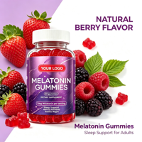 Gummies à la mélatonine en forme d'ours, d'étoile et de cœur, personnalisables, 60 unités par flacon, quantité pour 1 mois, marque privée