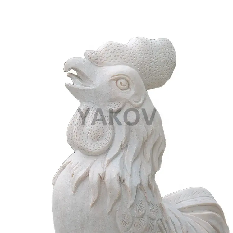 natural stone carved garden ornaments small animal rooster statue