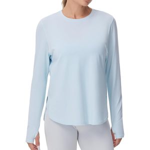 Camiseta Deportiva de Manga Larga para Mujer, Ligera, de Algodón, Cuello Redondo, para Yoga, con Orificios para los Pulgares - Product Image 2
