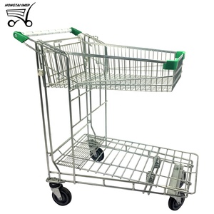 Bekas Murah Gudang Wire Push <span class=keywords><strong>Hand</strong></span> <span class=keywords><strong>Trolley</strong></span> Supermarket <span class=keywords><strong>Trolley</strong></span> untuk Transportasi Barang - Product Image 2