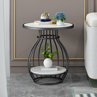 Table basse moderne nordique à 2 niveaux, mobilier de salon de luxe léger avec matériau métallique pour chambre à coucher, salle à manger, bar à domicile