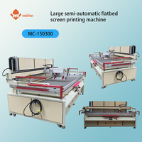 Meichao Nueva Máquina de Serigrafía Semiautomática Ajustable y Programable de 1 Estación con Cama Plana y Control PLC, Impresora Grande