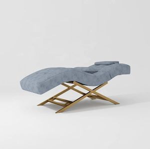 Modern Luxury Pink Gold Beauty Salon Furniture Facial Spa Bed Adjustable <b>Reclining</b> Eyebrow Lash Bed for Sale - Product Image 6