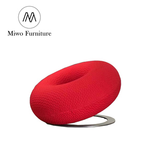 Puf Creativo Moderno para Sala de Estar, Taburete Redondo Suave Tipo Donut, Sofá Reclinable, Sofá Rojo para Niños, Sillón Infantil, Silla de Diseño - Product Image 1