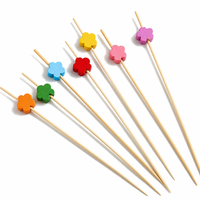Bulk 120mm ongebleekte ecovriendelijke bamboe spiesjes, enkelvoudig, wegwerpbaar, voor feestjes, barbecues, fruit, vlees, voor cateringbedrijven