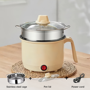 1.8L Multifunctional <b>Electric</b> Hot Pot Tempered Glass Lid Non-Stick Coating Stainless Steel Temperature Control Household Hotel - Product Image 2