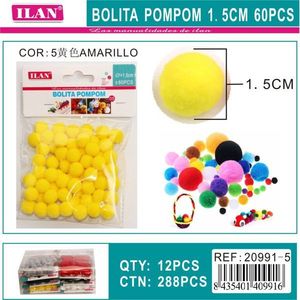 Palline di Natale Ilan 1,5 cm Gialle 60 Pezzi Decorazioni Artigianali - Product Image 3