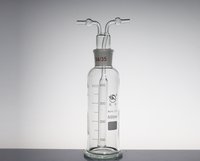 Bouteille de lavage de gaz conique de haute qualité en verre borosilicate, vente en gros pour usage en laboratoire