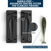 Moule pour leurres en plastique souple - Moule facile à utiliser pour la fabrication de leurres en plastique souple |   Kit de fabrication de leurres de type T-tail |   Aucun huile de dégazage nécessaire