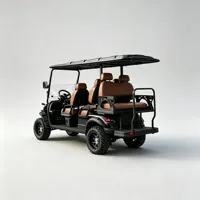 Voiturette de golf électrique 6 places, couleur personnalisée, sièges surélevés, tout-terrain, batterie au lithium, pour les centres de villégiature et les visites touristiques