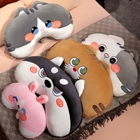 Bantal Sandaran Hewan Kartun Lucu, Bantal Kepala Tempat Tidur Kucing Besar Lembut, Bantal Penyangga Pinggang Berbulu untuk Dekorasi Sofa Rumah
