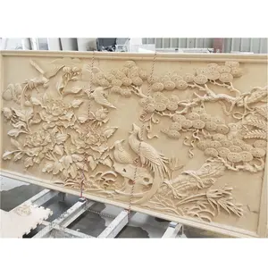 Yellow Sandstone Hand Made Carved Indoor Wall Art Stone Decoration