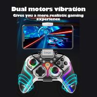 Controlador de juego TURBO de vibración programable Ipega, Gamepad inalámbrico RGB para Switch/PC/Android/iOS/PS4, Gamepad de gatillo ajustable