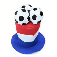 Chapeau de supporter de l'équipe nationale de football en gros avec ballons de football, chapeau de supporter avec drapeau national, fête du stade de la Coupe du monde des sports, carnaval