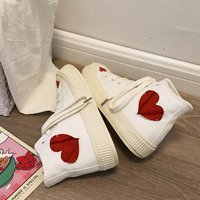 2024 Valentine gros caoutchouc orteil rouge amour haut personnalisé Skate marche ronde vulcaniser toile Sneaker chaussures femmes pour unisexe