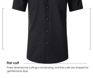 Camisas <span class=keywords><strong>de</strong></span> vestir elásticas <span class=keywords><strong>de</strong></span> cuatro lados para hombre, camisas informales formales antiarrugas sin hierro para hombre, ropa <span class=keywords><strong>de</strong></span> manga corta <span class=keywords><strong>de</strong></span> negocios para hombre - Product Image 4