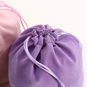 Sac de rangement pour la maison, sac cadeau à cordon en velours, pochette à bijoux en velours, sacs à bijoux en velours avec logo personnalisé - Product Image 3