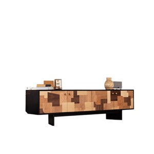 French Retro Style Solid Wood Tv Cabinet Ash Wood Color <b>Blocked</b> Wall <b>Mounted</b> Storage Living Room Tv Stand - Product Image 5