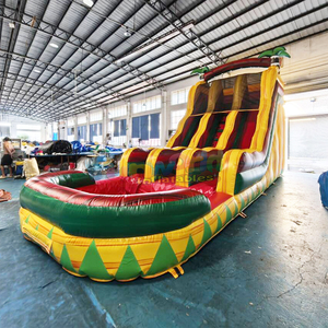 สไลเดอร์น้ำเป่าลมแบบสองเลนสำหรับเด็กเล่นกลางแจ้ง พร้อมบ้านลมและสไลเดอร์น้ำแบบทรอปิคอลสำหรับงานปาร์ตี้เชิงพาณิชย์ - Product Image 3