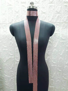 Bufanda con Lentejuelas Brillantes de Moda Europea y Americana, Collar de Lentejuelas en Color Dorado/Plateado/Oro Rosa, Joyería para Ropa, Bufanda para Fiestas - Product Image 4