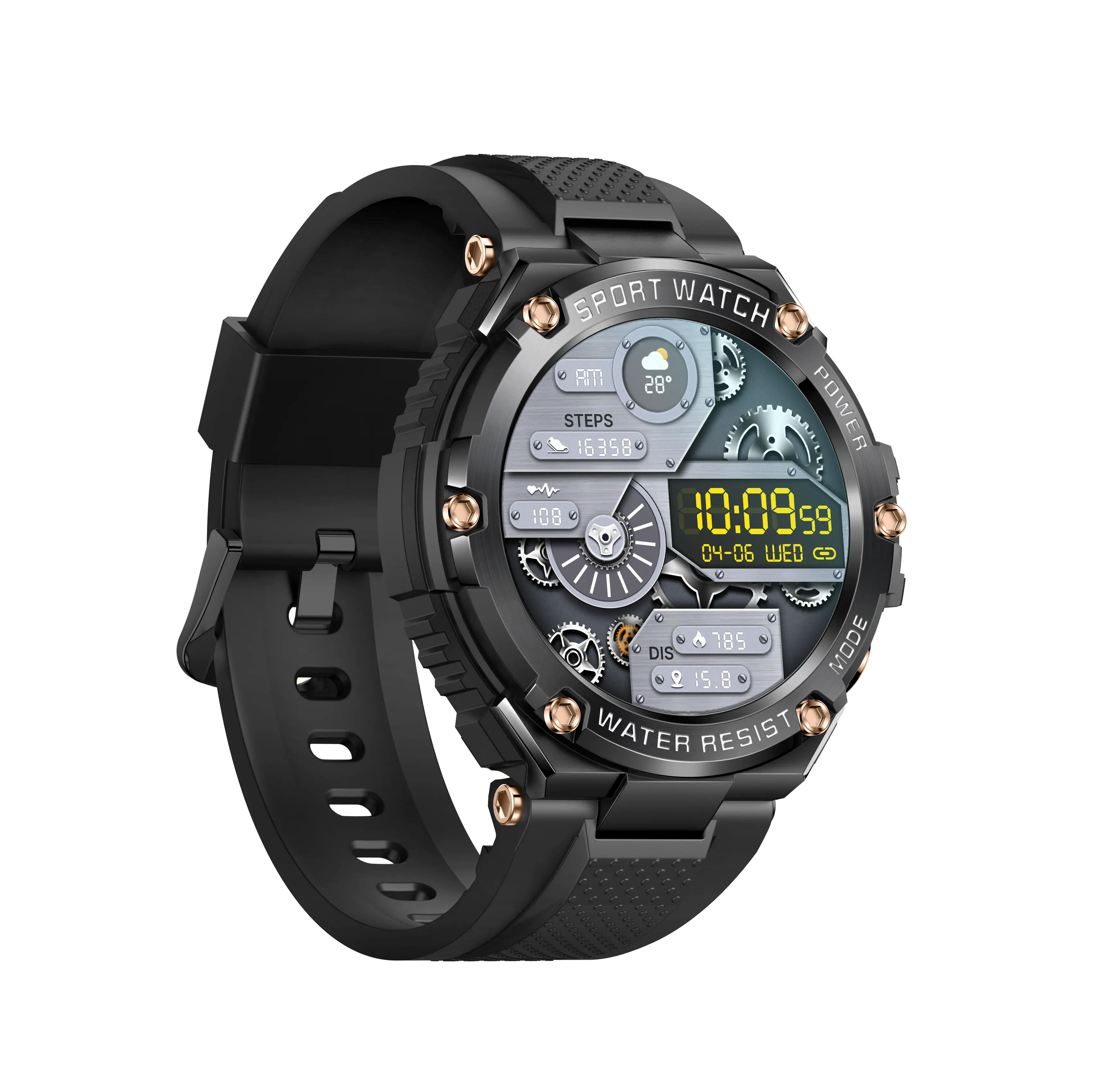 Montre intelligente de sport T88 avec grande batterie 800Mah Tft écran tactile complet écran couleur Ips Ip67 étanche