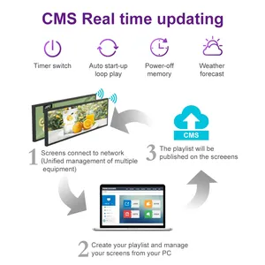 LuxGaze 23 35 47 pouces supermarché extensible Lcd barre étagère écran prix étiquette affichage vidéo bande affichage publicité signalisation numérique - Product Image 4