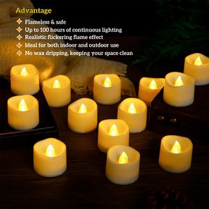 شموع <span class=keywords><strong>LED</strong></span> وامضة OTHC BL-dzlz بضوء أبيض دافئ 2700 كلفن، تعمل في درجات حرارة من -25 إلى 60 درجة مئوية، لتزيين حفلات الزفاف والهالوين، 24 قطعة/عبوة - Product Image 3