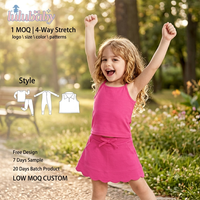 Ensemble d'été pour filles DH ODM, couleur unie vibrante, extensible dans les 4 sens, débardeur à fines bretelles et jupe à volants, vente en gros de vêtements