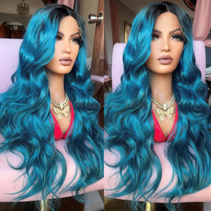 วิกผมลูกไม้แ<span class=keywords><strong>บ</strong></span><span class=keywords><strong>บ</strong></span> Body Wave ขนาด 13x4 13x6 <span class=keywords><strong>สี</strong></span>ฟ้า วิกผมแท้แบ<span class=keywords><strong>บ</strong></span>ลูกไม้ด้านหน้า จัดเรียงเส้น<span class=keywords><strong>ผม</strong></span>ตามแนวหนังศีรษะ วิกผมลูกไม้แ<span class=keywords><strong>บ</strong></span><span class=keywords><strong>บ</strong></span> HD โปร่งใส - Product Image 3