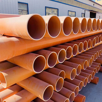 Tuyau de protection de câble électrique en CPVC personnalisable 40-200 mm, orange, en polyvinyle chloré