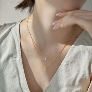 Dylam Trendy Minimalist Design Women 925 Sterling Silver Fine Jewelry Diamond 5A Zirconia <b>Cross</b> Pendant Layer Necklace - Product Image 3