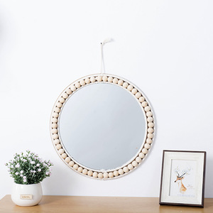 Creative Straw Rope Decorative <b>Mirror</b> Round Wall <b>Hanging</b> <b>Mirror</b> For Living Room Hotel Guesthouse Makeup Background Use - Product Image 2