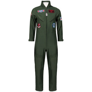 Costume de scène pour <span class=keywords><strong>Halloween</strong></span>, uniforme de pilote <span class=keywords><strong>Top</strong></span> <span class=keywords><strong>Gun</strong></span> en polyester, fête de bar, performance de groupe d'athlètes - Product Image 1