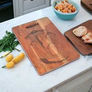 Planche à découper en bois écologique personnalisée gravée planche à fruits et légumes multi-usages avec trou de suspension pour ustensiles de cuisine - Product Image 6