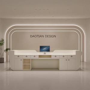 Mostrador Moderno de Madera Maciza Ecológica y Duradera <span class=keywords><strong>para</strong></span> Caja Registradora, Salón de Belleza, Clínica Dental, Bar, Institución de Capacitación, Recepción - Product Image 4