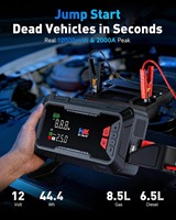 Démarreur multifonctionnel pour camion/voiture et gonfleur de pneus, courant de crête 600A, batterie Li-ion 12000mAh, lumière d'urgence LED, anti-étincelles
