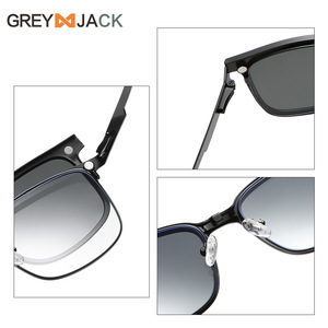 Lunettes de soleil magnétiques Greyjack pour hommes, monture intégrale en métal, acier inoxydable, verres TAC polarisés anti-UV - Product Image 1