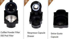 Cafetera Espresso de cápsulas múltiples de 20 bares compatible con diferentes cápsulas DG Capsule Coffee Powder y ESE Pod - Product Image 3